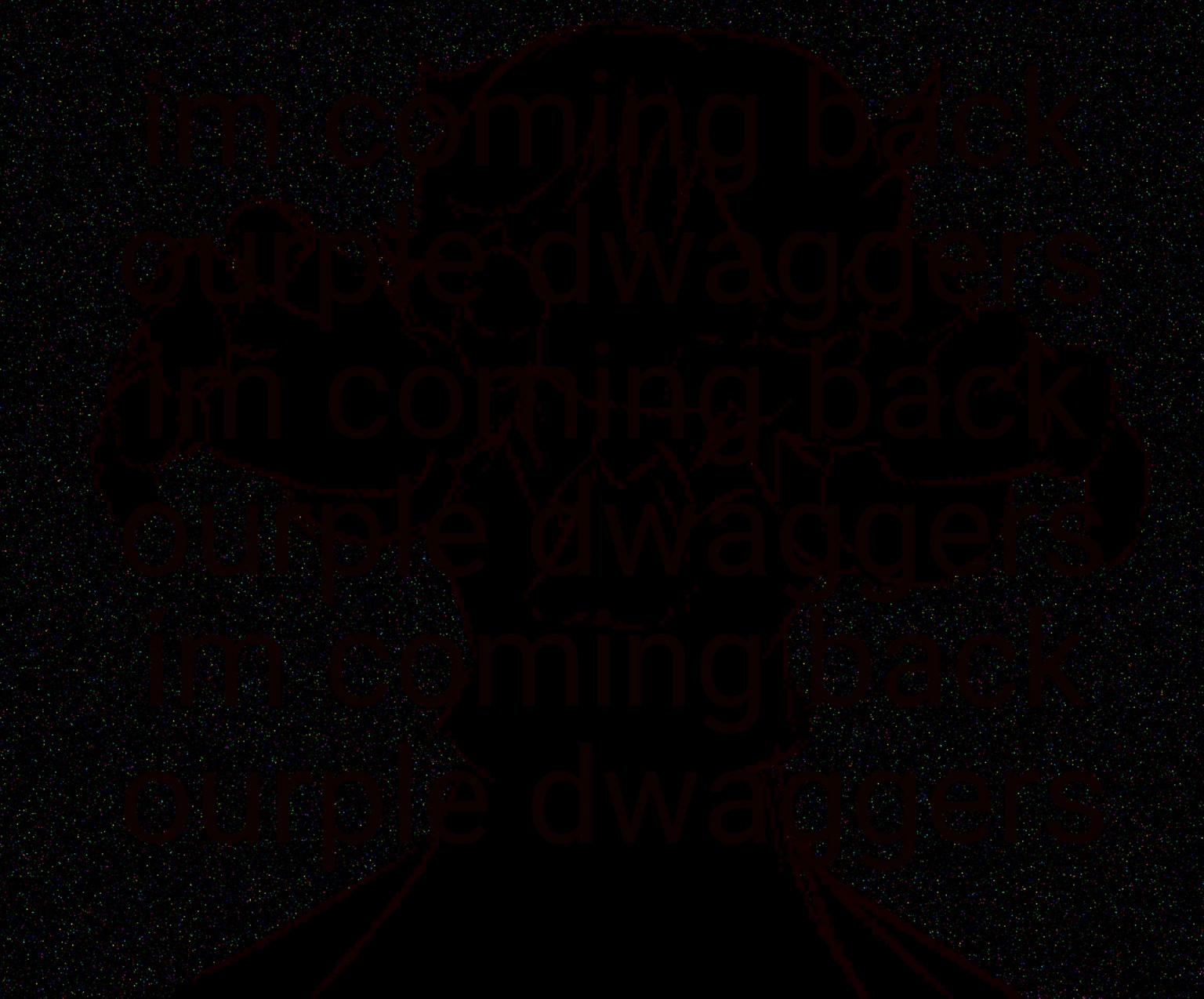 A dark figure against static